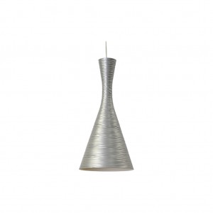 Moderne Hängeleuchte Lampenschirm aus Aluminium, Hängelampe Farbe silber, Durchmesser 25 cm