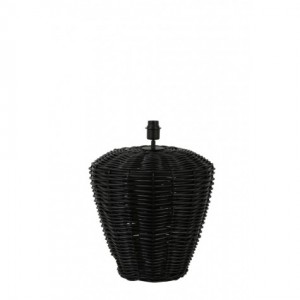 Lampenfuß Tischlampe Rattan schwarz, Tischleuchte schwarz Rattan,  Durchmesser 30 cm
