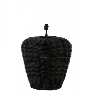 Lampenfuß Tischlampe Rattan schwarz, Tischleuchte schwarz Rattan,  Durchmesser 56 cm