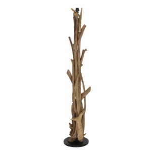 Lampenfuß braun antik für eine Stehlampe, Stehleuchte aus Holz, Höhe 180 cm