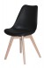 Stuhl schwarz  gepolstert, Stuhl Kunststoff-Holz