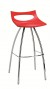 Design Barhocker, Farbe rot, Sitzhöhe 80 cm