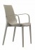 Design Gartenmöbel Stuhl Kunststoff taubengrau Glasfaser