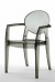 Design Stuhl modern klassisch mit Armlehne transparent grau