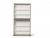 Bücherschrank taupe-weiß Massivholz, Bücherregal im Landhausstil, Regal taupe-weiß