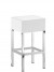 Design Barhocker mit  verchromten Gestell, Tresenhocker gepolstert Weiß, Sitzhöhe 65 cm