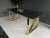 Tisch schwarz Marmoroptik, Esstisch Gold schwarze Tischplatte, Esstisch schwarz,  Breite 160 cm