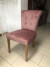 Stuhl alt-rosé samt Landhausstil, Stuhl gepolstert