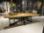 Esstisch Massivholz, Tisch Naturholz Tischplatte, Esstisch Metall-Gestell schwarz,  Breite 160 cm