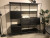 Regal schwarz, Wohnzimmerschrank schwarz, Schrank schwarz Metall Holz, Breite 180 cm