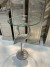 Stehtisch Silber, runder Stehtisch Glas Tischplatte,  Durchmesser 50 cm