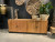 Sideboard Teakholz handgeschnitzt Unikat, Anrichte braun Massivholz, Breite 220 cm