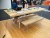 Esstisch  mit Polycarbonat Tischbeinen, Tisch Eiche massiv, Maße 200 x 100 cm 
