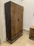 Kleiderschrank Altholz braun, Schrank schwarz Metall, Aktenschrank Industriedesign, Breite 120 cm
