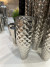 Bodenvase Silber, Bodenvase Metall groß, Vase Silber, Höhe 100 cm