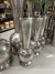 Bodenvase Silber, Bodenvase Metall groß, Vase Silber, Höhe 120 cm
