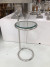 Beistelltisch Silber, Runder Glastisch, Beistelltisch rund Glas,  Durchmesser 32 cm