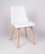 Design Stuhl weiß, Stuhl mit Holzgestell