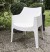 Outdoor-Stuhl weiß mit Armlehne, Gartenstuhl  weiß aus Kunststoff mit Armlehne