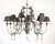 Kronleuchter 12-armig im Landhausstil, Farbe taupe-grau, Lampenschirme grau, Ø 105 cm