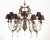 Kronleuchter 12-armig im Landhausstil hell-taupe, Lampenschirme taupe-grau, Ø 105 cm