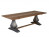Esstisch Massivholz, Tisch Teakholz Tischplatte, Esstisch Metall-Tischfuß, Klostertisch Teak, Breite 200 cm