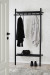 Garderobe schwarz Eiche, Wandgarderobe schwarz Holz Eiche, Breite 91 cm