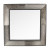 Spiegel Kuhfell, Wandspiegel Kuhfell-Rahmen, Spiegel quadratisch grau