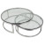 Couchtisch Silber 2er Set, Glastisch rund Silber, Couchtisch rund Silber, Durchmesser 100 cm