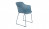 Stuhl mit Armlehne blau, Metallgestell blau, nicht gepolstert