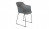 Stuhl mit Armlehne grau, Metallgestell grau, nicht gepolstert