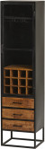 Weinschrank Metall, Weinschrank schwarz, Vitrine Weinschrank schwarz, Breite 45 cm
