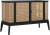 Sideboard schwarz Naturholz, Anrichte Holz Naturholz,  Breite 125 cm