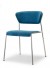 Design Stuhl chrom, Stuhl stapelbar, Konferenzstuhl, blau, Besucherstuhl, Essstuhl