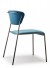 Design Stuhl chrom, Stuhl stapelbar, Konferenzstuhl, blau, schwarz glänzend, Besucherstuhl, Essstuhl