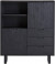 Schrank schwarz, Schrank-Regal schwarz, Breite 120 cm