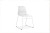 Stuhl weiß Kunststoff-Metall, Objekt-Stuhl weiß Kufengestell 