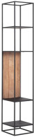 Regal schwarz-Naturholz, Wandregal Metall Naturholz-Farbe, schmales Regal Metall Holz, Breite 40 cm