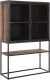 Vitrine braun-schwarz, Bücherschrank schwarz, Aktenschrank schwarz, Regal Industriedesign, Breite 90 cm