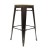 Metall-Hocker grau Holz Sitzfläche, Barhocker Industriedesign grau, Sitzhöhe 76 cm