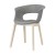 Design Stuhl in grau, aus Textil, massiv Holz, Natural, Kunststoff, mit Armlehne