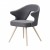 Design Stuhl in grau, aus Textil, Holz, mit Armlehne Sitzhöhe 47 cm