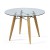 Tisch rund Glasplatte, Tischplatte Glas-rund, Gestell Holz, Ø 110 cm