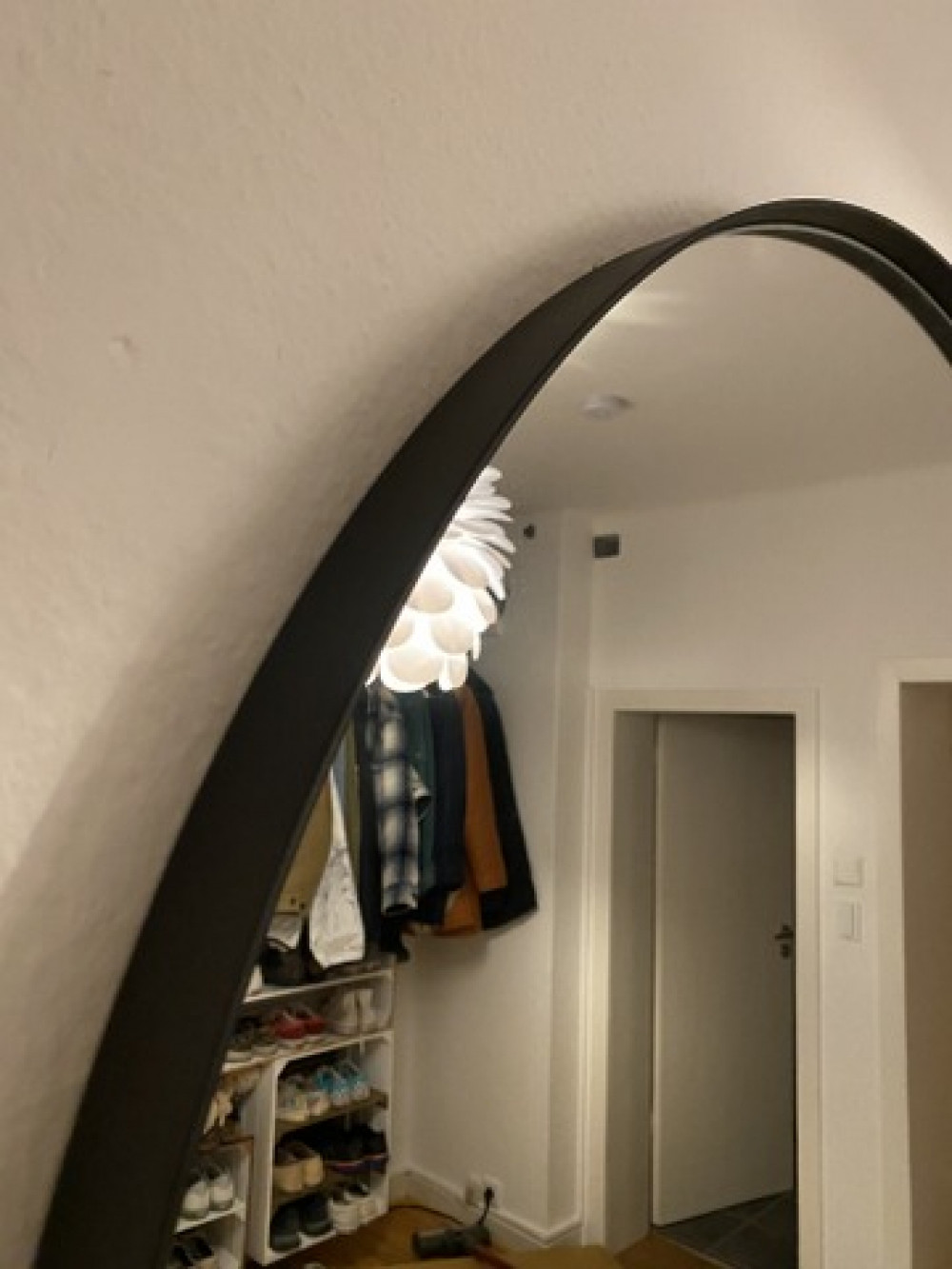 Boromal Runder Spiegel 70cm mit Schwarz Metallrahmen Klein