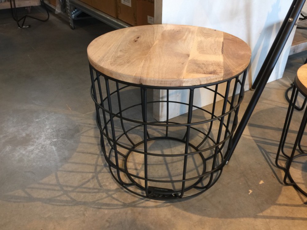 Beistelltisch Rund Schwarz Beistelltisch Metall Holz Tisch Rund Durchmesser 50 Cm