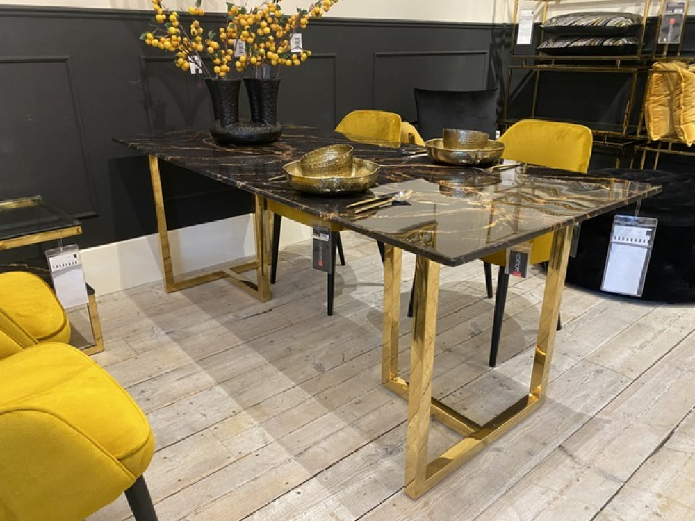 Esstisch Gold, Tisch Gold, Breite 200 cm