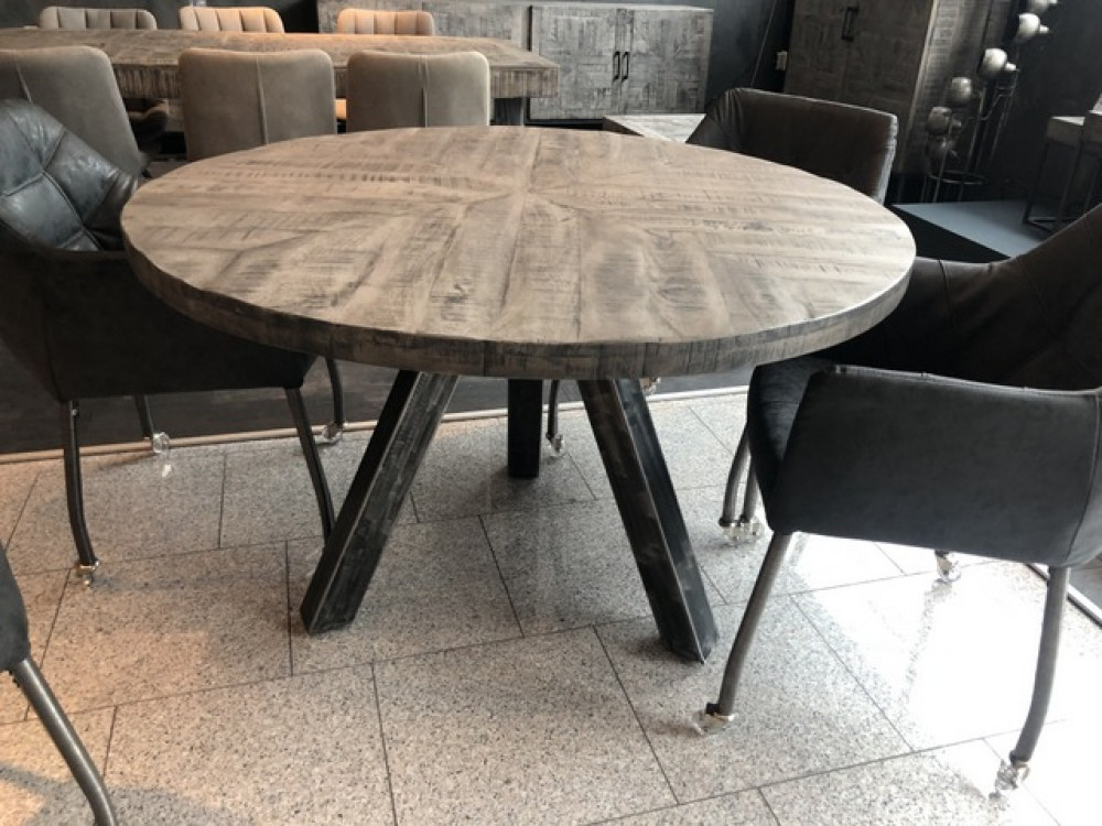 Runder Tisch grau, Tisch rund grau, Industriedesign ...