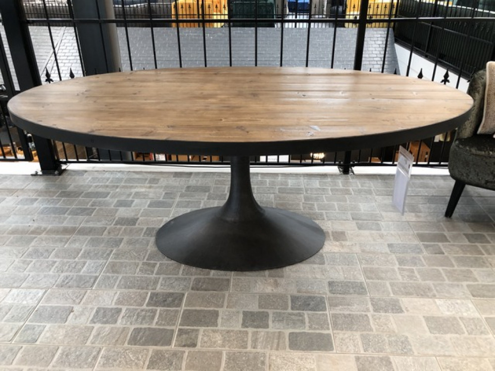 Tisch oval braun-schwarz, ovaler Tisch braun, Esstisch oval, Breite 198 cm
