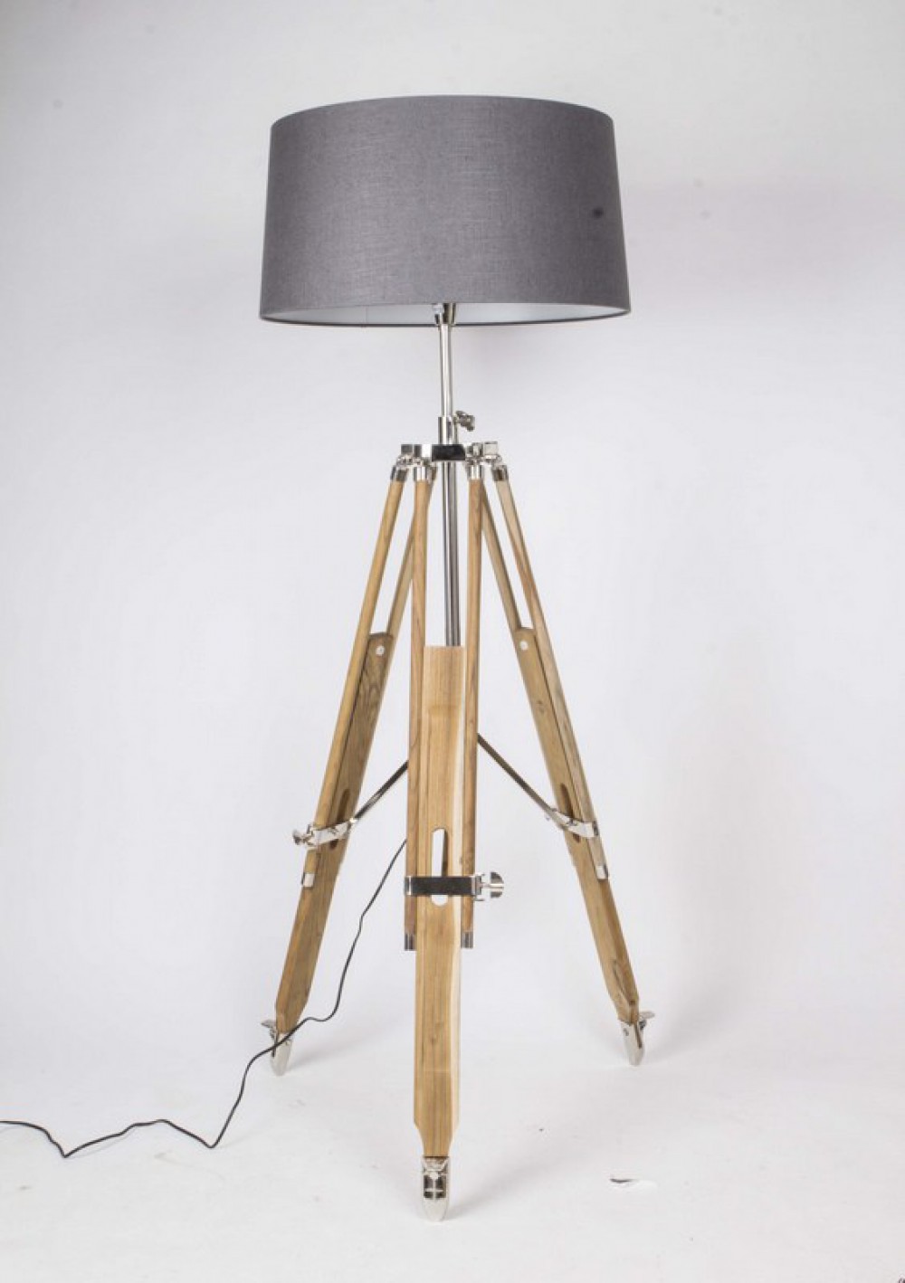 Stehleuchte höhenverstellbar 103-200 Landhausstil, cm mit Höhe Lampenschirm, im Stehlampe einem Dreibein