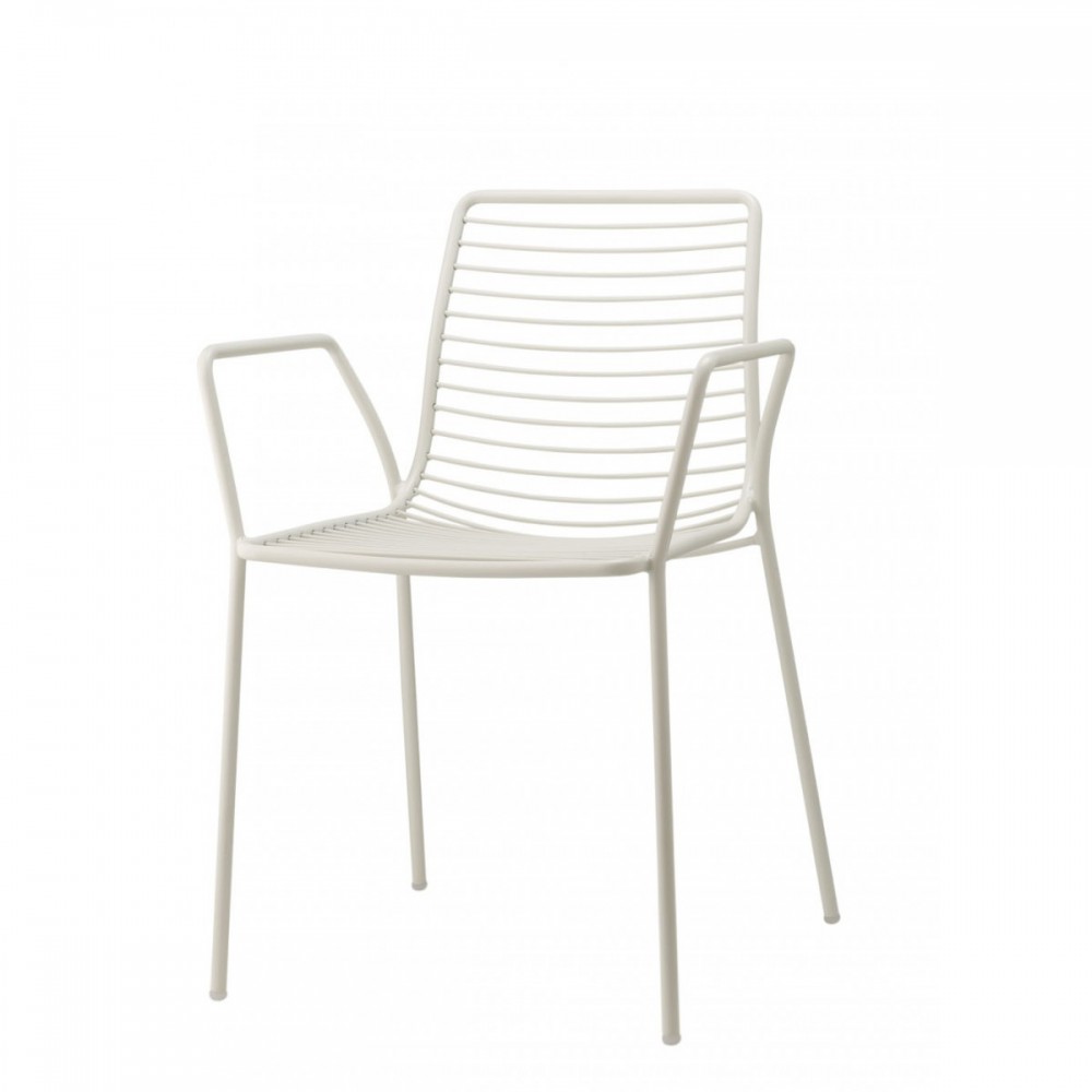 Armlehne Gartenstuhl stapelbar, weiß Metall weiß, Stuhl Metall, Stuhl Gartenstuhl mit Metall weiß